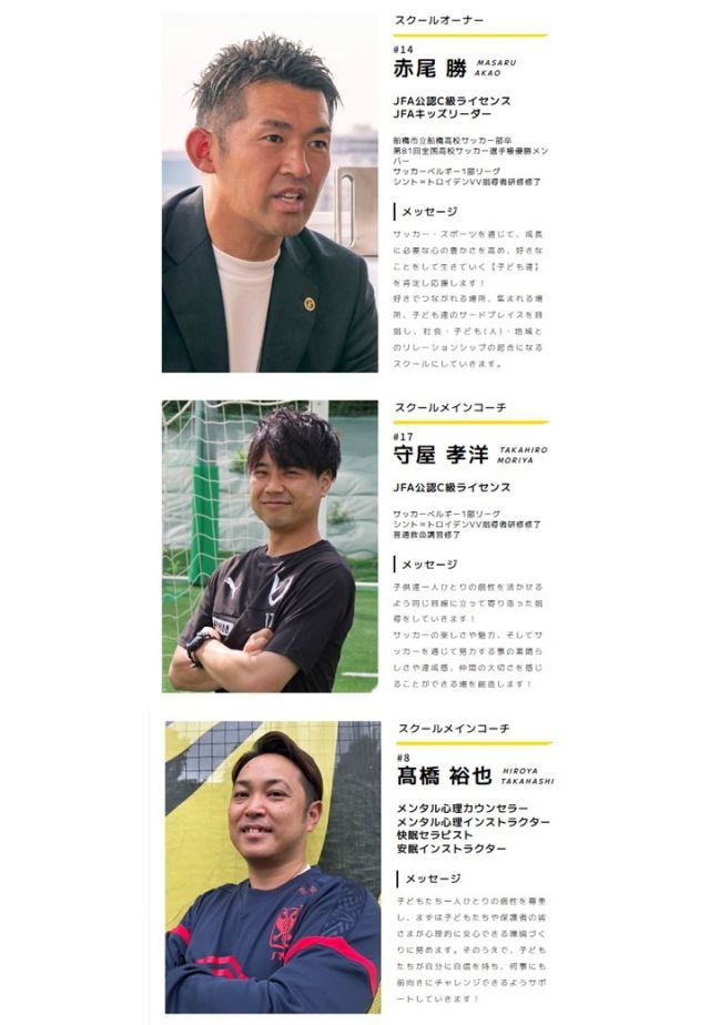 コーチ：千葉県八千代市、習志野市、船橋市、鎌ヶ谷市のルーケストサッカースクール powered by シント＝トロイデンVV