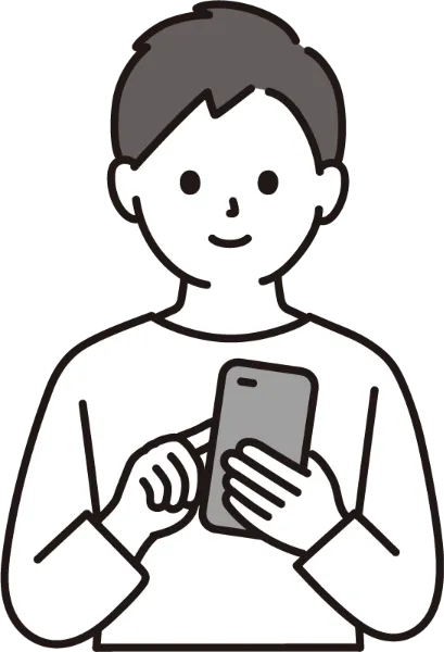 スマホを持つ男性