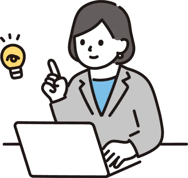 PC作業する女性