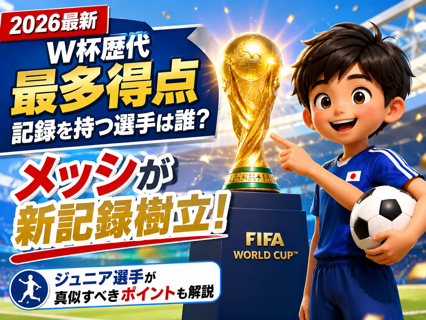  【2026最新】W杯歴代最多得点記録を持つ選手は誰？ジュニア選手が真似すべきポイントも解説